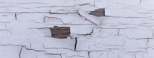 Peeling lead paint from an older home