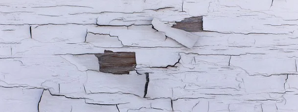 Peeling lead paint from an older home