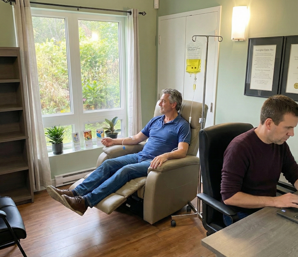 Patient receiving NAD+ IV therapy in Halifax