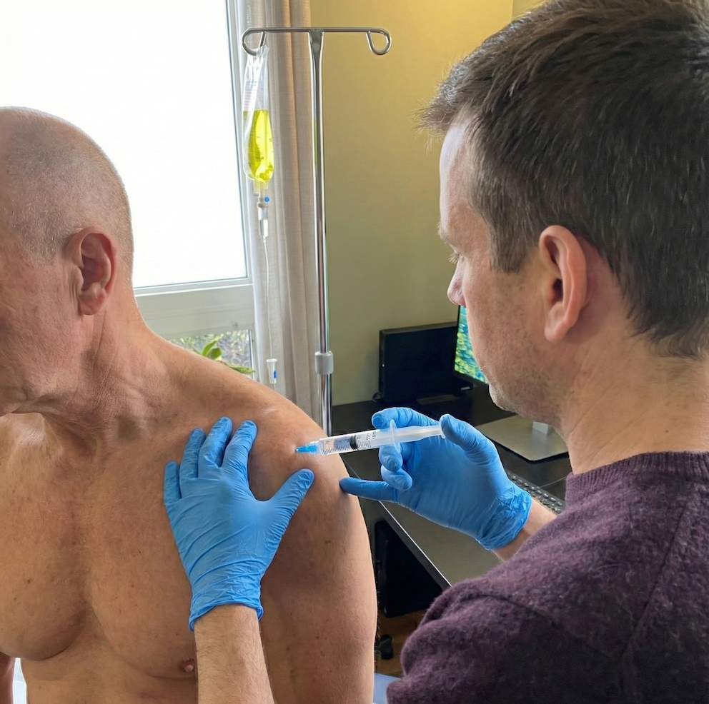 Neural prolotherapy shoulder injection
